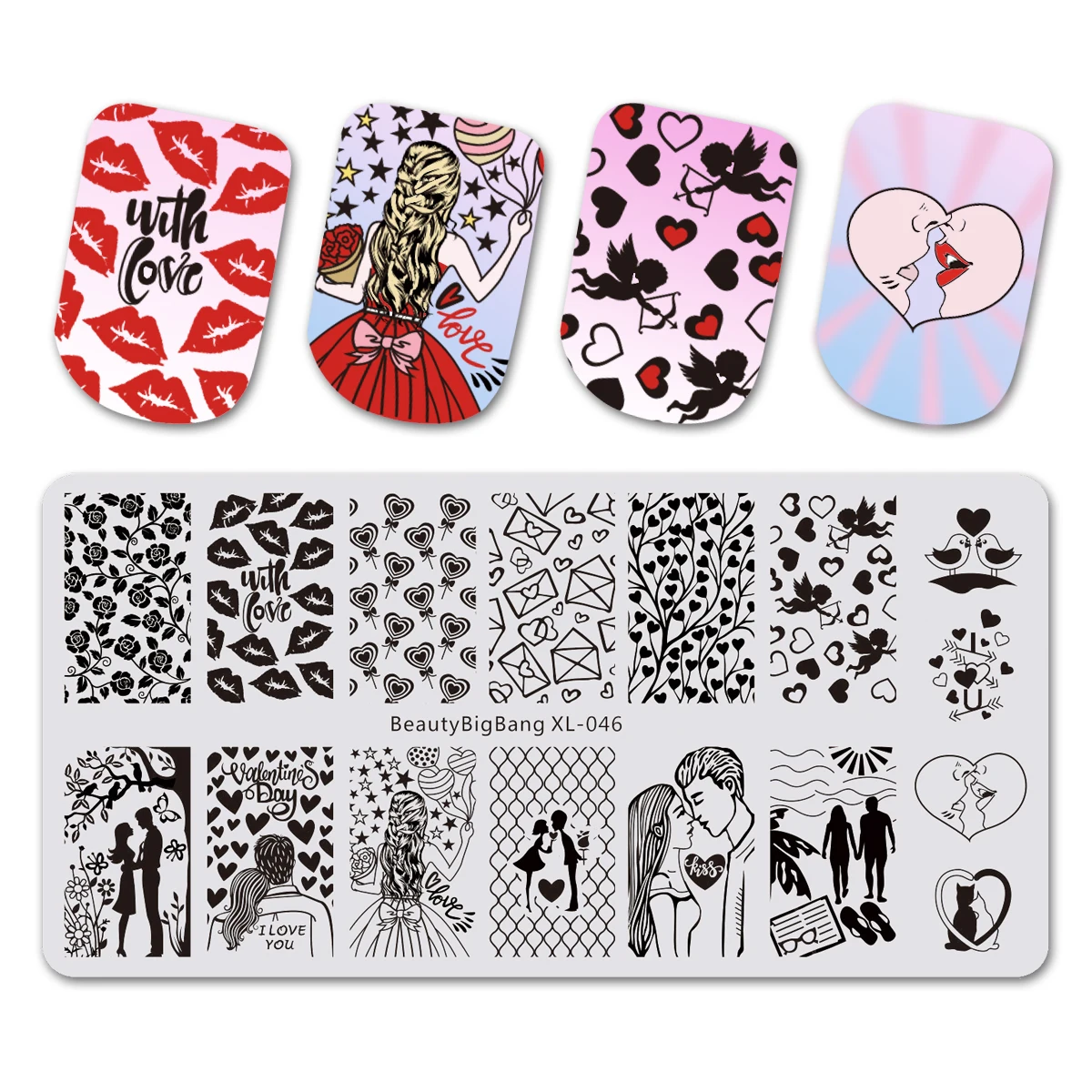 BeautyBigBang 6*12 см штамповочная пластина для ногтей, лак для ногтей, любовник дождя, романтическое изображение узорами, дизайн ногтей, шаблон для ногтей, штамповка пластин