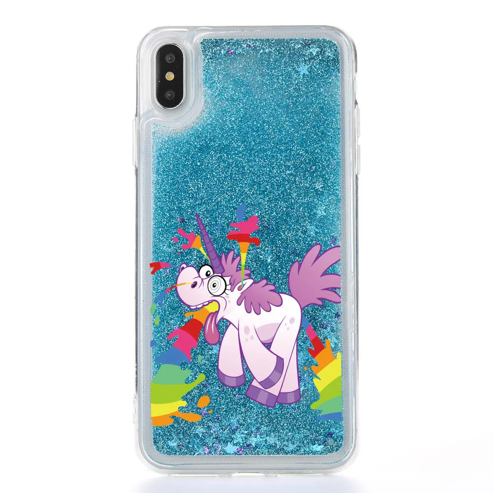 FQYANG Cute Spoof Cartoon Unicorn For HUAWEI P8LITE Dynamic Liquid Quicksand Phone Case For Samsung S4 5 6 7 8 Plus A7 A5 J7 J5 - Цвет: 2