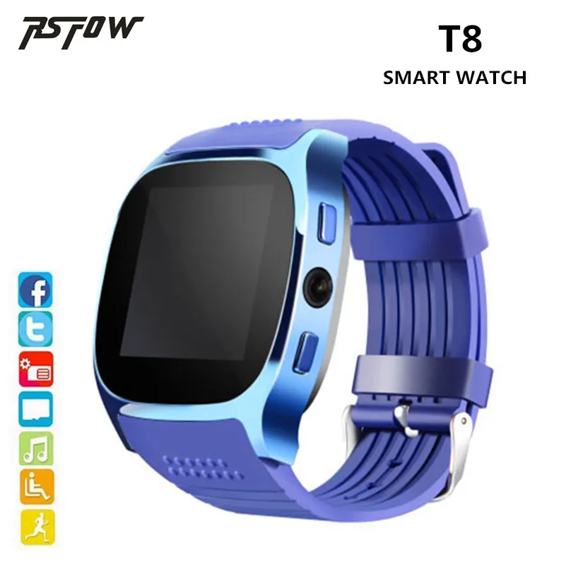 696 Новый T8 Bluetooth Смарт-часы Поддержка сим-карты TF карты с 0.3mp камерой спортивные