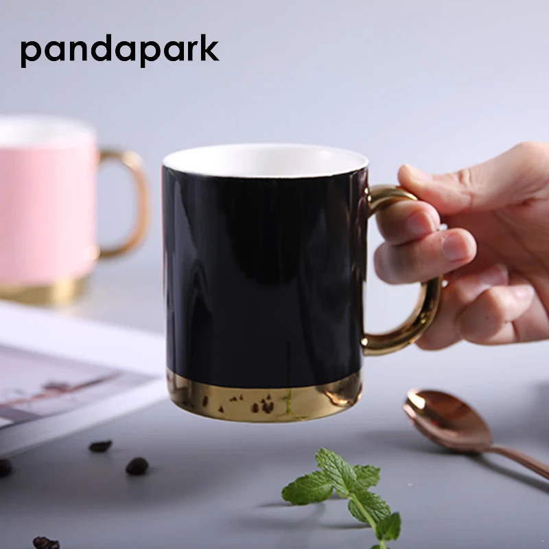 Розовая Керамическая индивидуальная кофейная чашка Pandapark мультяшная молочная