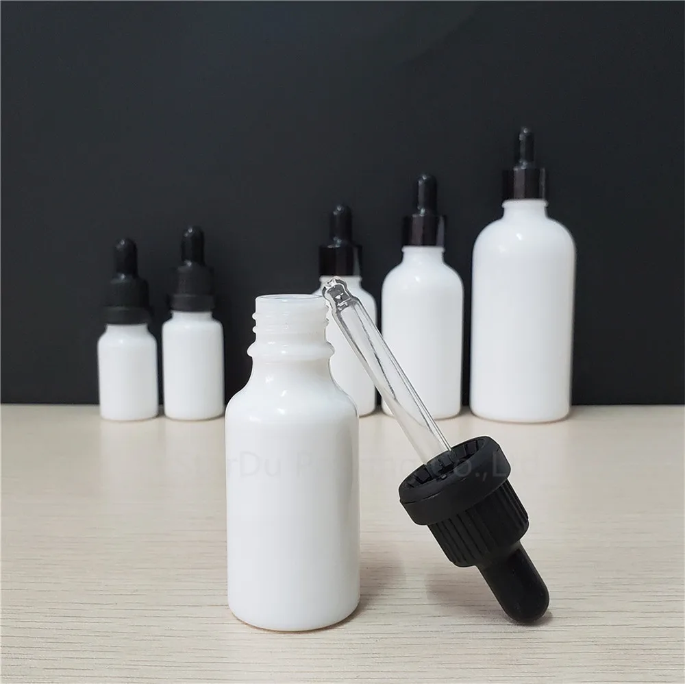 

200pcs/lot 10ml/15ml/20ml 30/50/100ml Essential oil glass bottle pearl black aluminum cap glass dropper /essence empty bottles