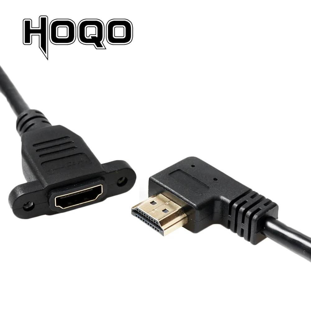 Right Angle HDMI2.0 4K* 2K короткий левый и правый угол 90 градусов HDMI мужчин и женщин удлинитель HDMI Панель Крепление с винтовым отверстием для psp HDTV - Цвет: Right Angle