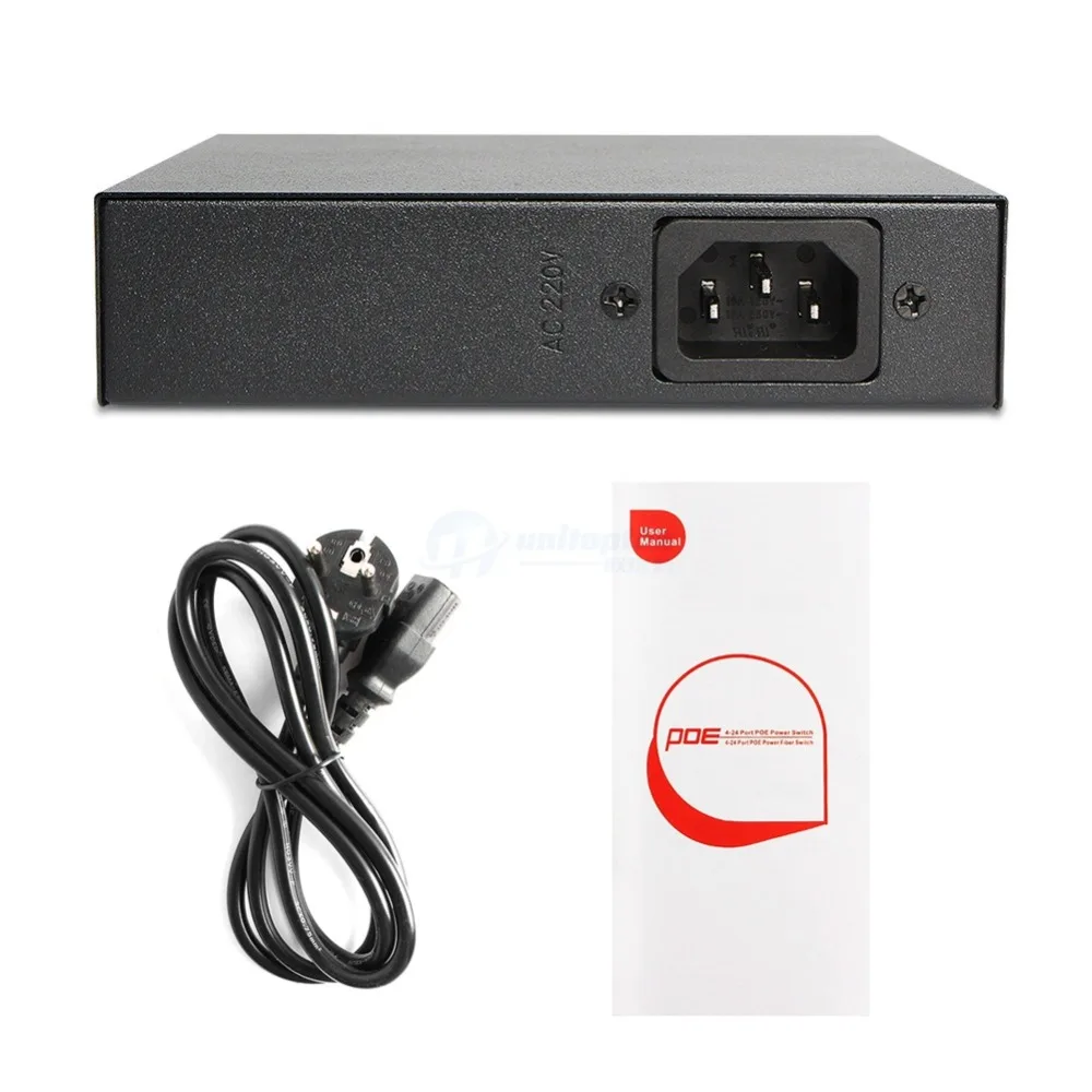 6 портовый сетевой 10/100 Мбит/с 2 канальный коммутатор POE 4 порта s 100 + 2ch м uplink Power Over
