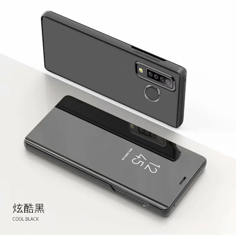 

Case For Samsung A9 2018 cover Smart Flip Window view plating Mirror Stand Hard Case For Samsung Galaxy A9 2018 A920F kimTHmall