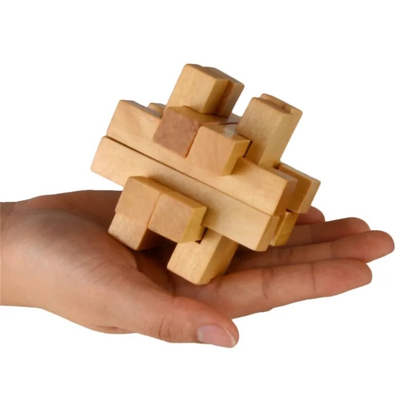 Starz WoodenToy деревянные разблокировки головоломка куб конг мин / любань блокировки