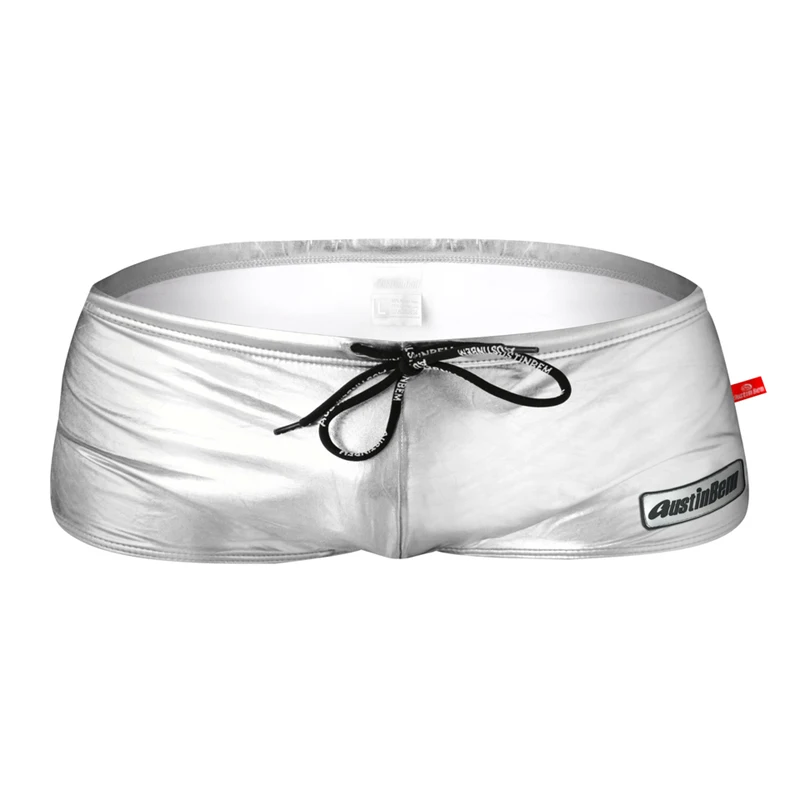 silver Swimwear Men Sexy Swimming Trunks Swim Briefs Maillot De Bain Homme Boxer Bathing Suit Swimsuit Surf Beach Wear Board Shorts - Цвет: silver