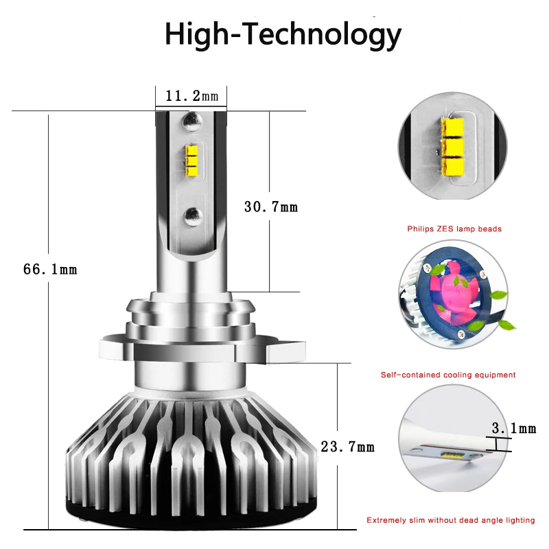 2018 Новые все в одном Phi lips ZES автомобильные лампы для фар h7 led h4 h1 h8 h11 9005 9006 9012 hb3 hb4 48