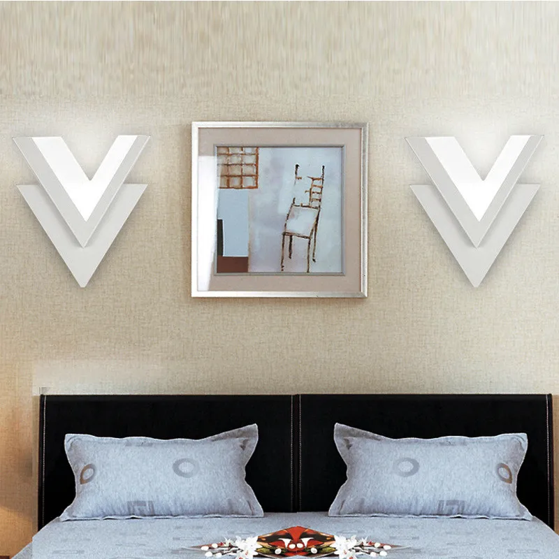 

Creative Bedside led Wall Lamp Staircase Modern led Lamps Corridor Wall Light Wall Sconse Indoor Light V shape Acrylic Wall Scon