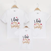 2019 i love family matching t shirt 100 cotton mom mother daughter dresses clothes son baby look outfits matching shirts tops