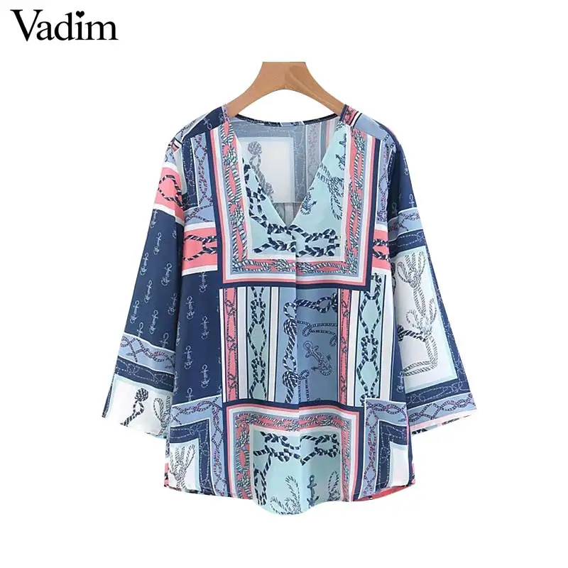 Vadim женская шифоновая блузка с узелком и цепочкой v образный вырез рукав три
