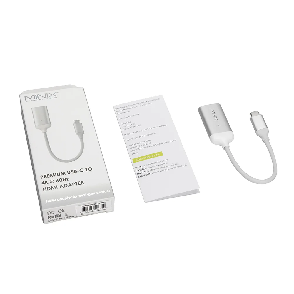 Адаптер HDMI MINIX NEO C-HD Premium для 4K 60 Гц дисплей с высоким разрешением универсальная