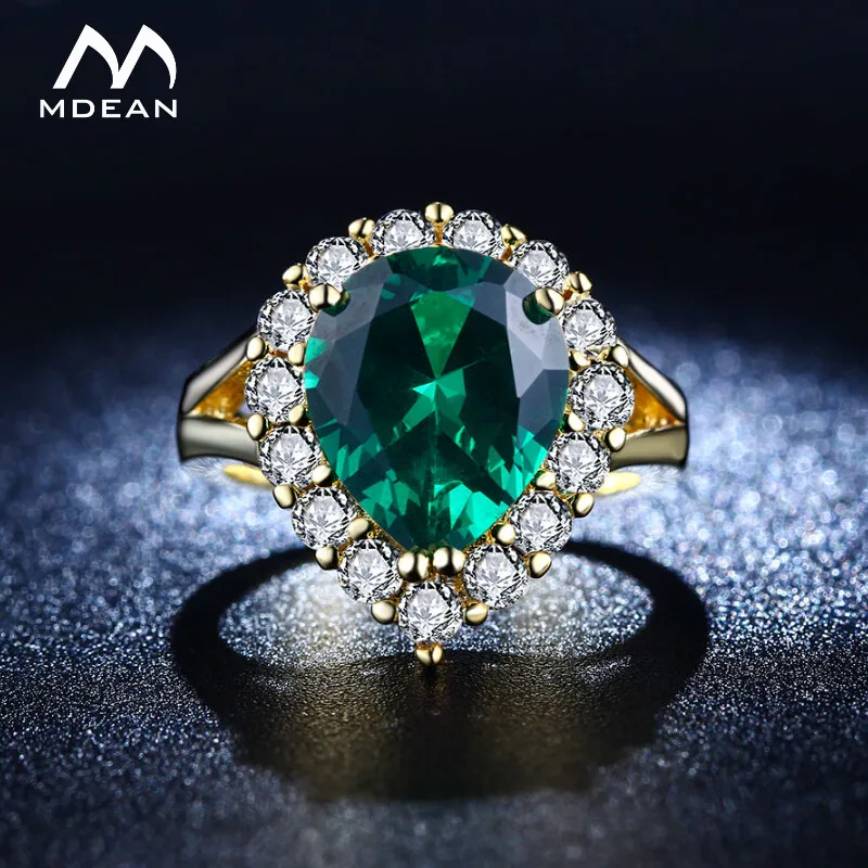 Свадебные кольца MDEAN золотого цвета для женщин AAA Цирконий ювелирные изделия