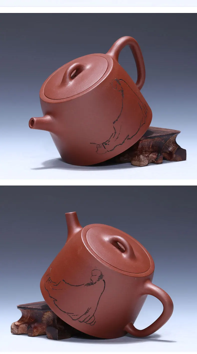 Знаменитая фиолетовая глина yixing pot вручную изображает подарки горшка, четыре чашки чайника и чайного набора
