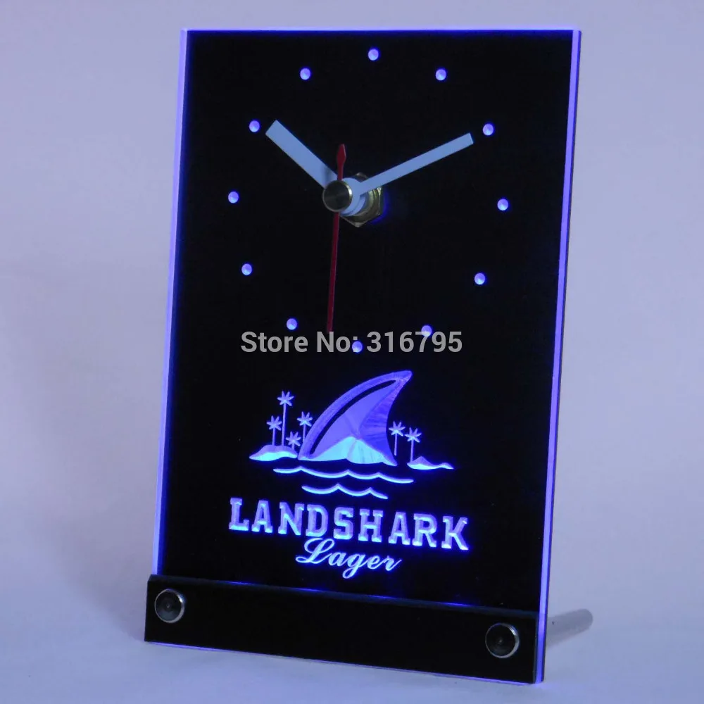 Большие Настольные часы tnc0118 Landshark 3D со светодиодной подсветкой - купить по