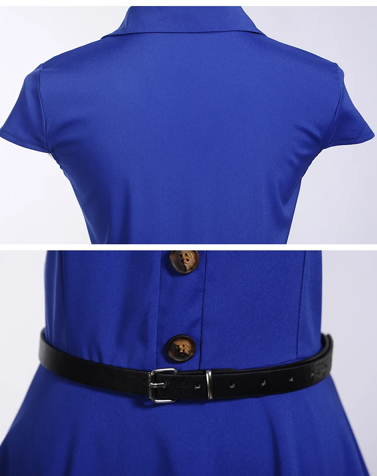 

Vintage Plus Size Swing Dress A-Line Elegant Fashion Belt Summer Women Dress 2XL Retro Chic Short Sleeve Red Party Dresses 2019