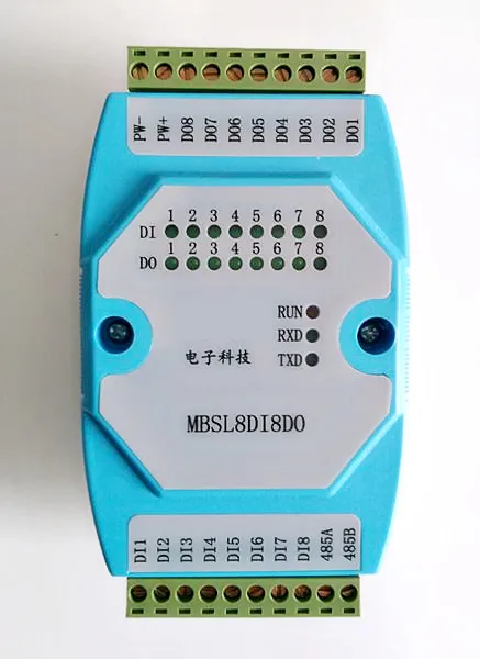 8 канальный цифровой вход и выход изолированный модуль 8DI / 8DO RS485 MODBUS протокол