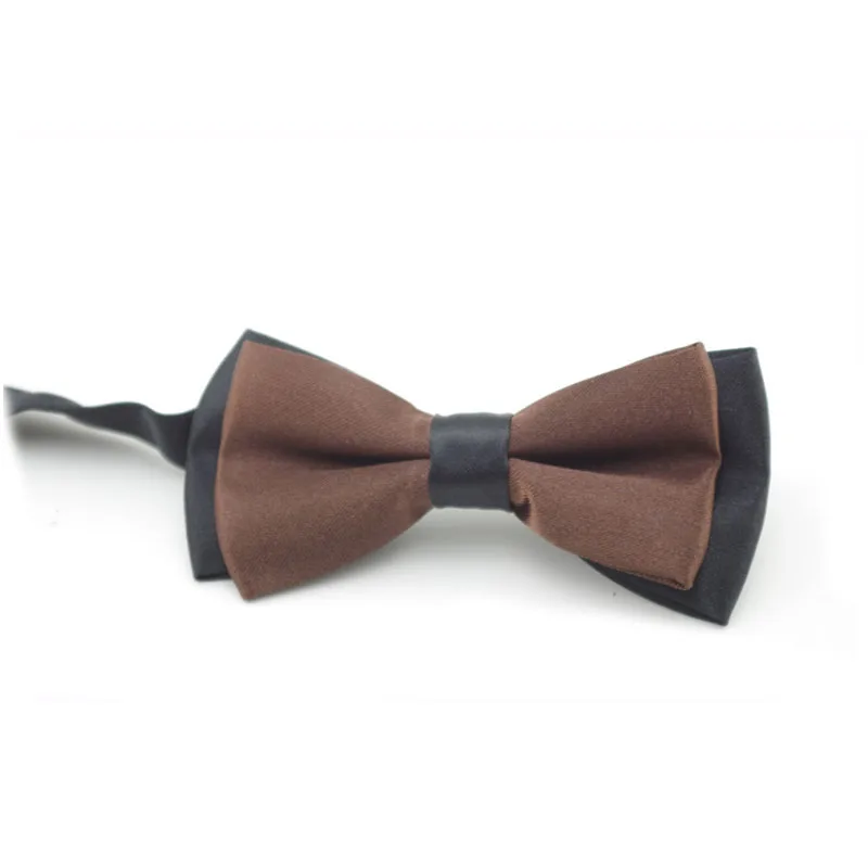 Black coffee Wedding Classic Kid Suit Neckwear Baby Boy's Baby Fashion Solid Color Adjustable Bowtie Children Two Tone Pet Dog Cat Bow Tie - Цвет: Black coffee