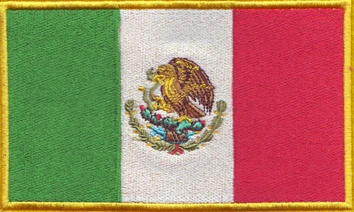 Бесплатная доставка высококачественные вышитые нашивки с мексиканским флагом