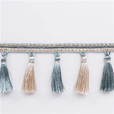 Light blue Qgvish 12 м занавеска с кисточками, бахрома, кружевная отделка, сделай сам, шитье, диван, сценическая ткань, занавески, аксессуары, кружевная лента, ремни, отделка, домашний декор - Цвет: Light blue
