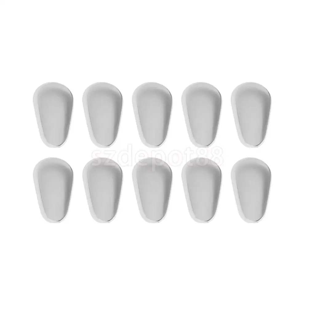 

10 Pieces Silicone Eyeglasses Sunglasses Eyewear Anti-Slip Nose Pads Silver