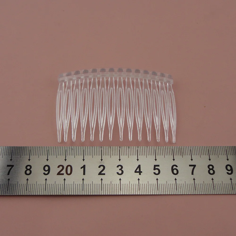 20 шт 4 5 см * 7 0 14 зубьев прозрачные пластиковые боковые расчески для diy аксессуары