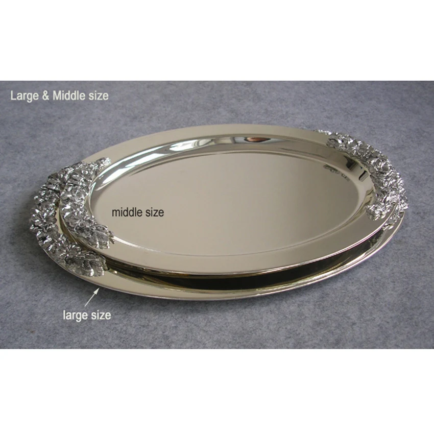 Ever Perfect 41 см Овальный Стил посеребренный металл поднос обслуживания для