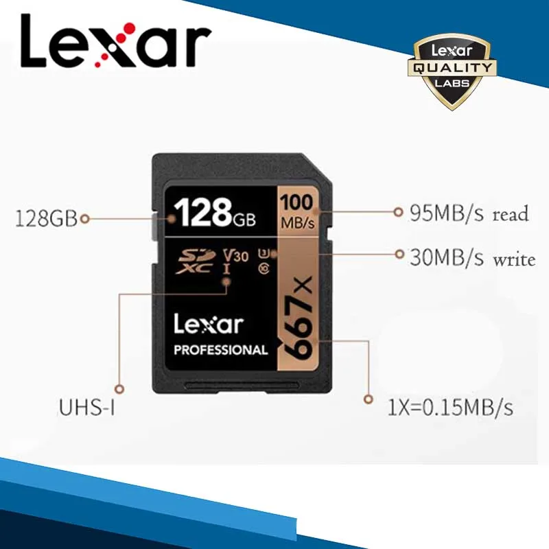 Карта памяти Lexar 256 ГБ SD UHS I высокая скорость 128 SDXC флеш карта U3 100 МБ/с./с чтение 90