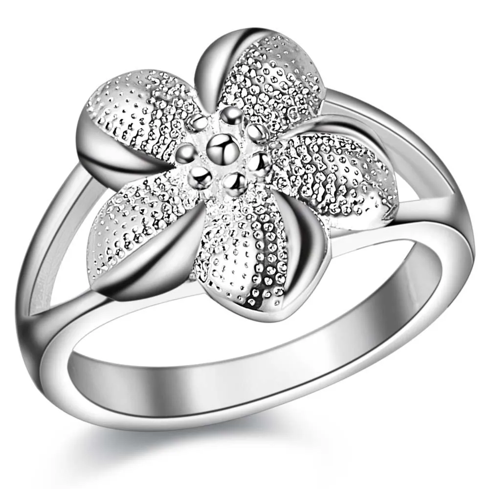 Резное красивое серебряное кольцо с цветком изящные модные подарки для женщин и