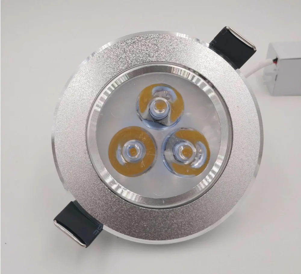 Ультраяркий серебристый белый светодиодный светильник 3 Вт угол луча тонкий