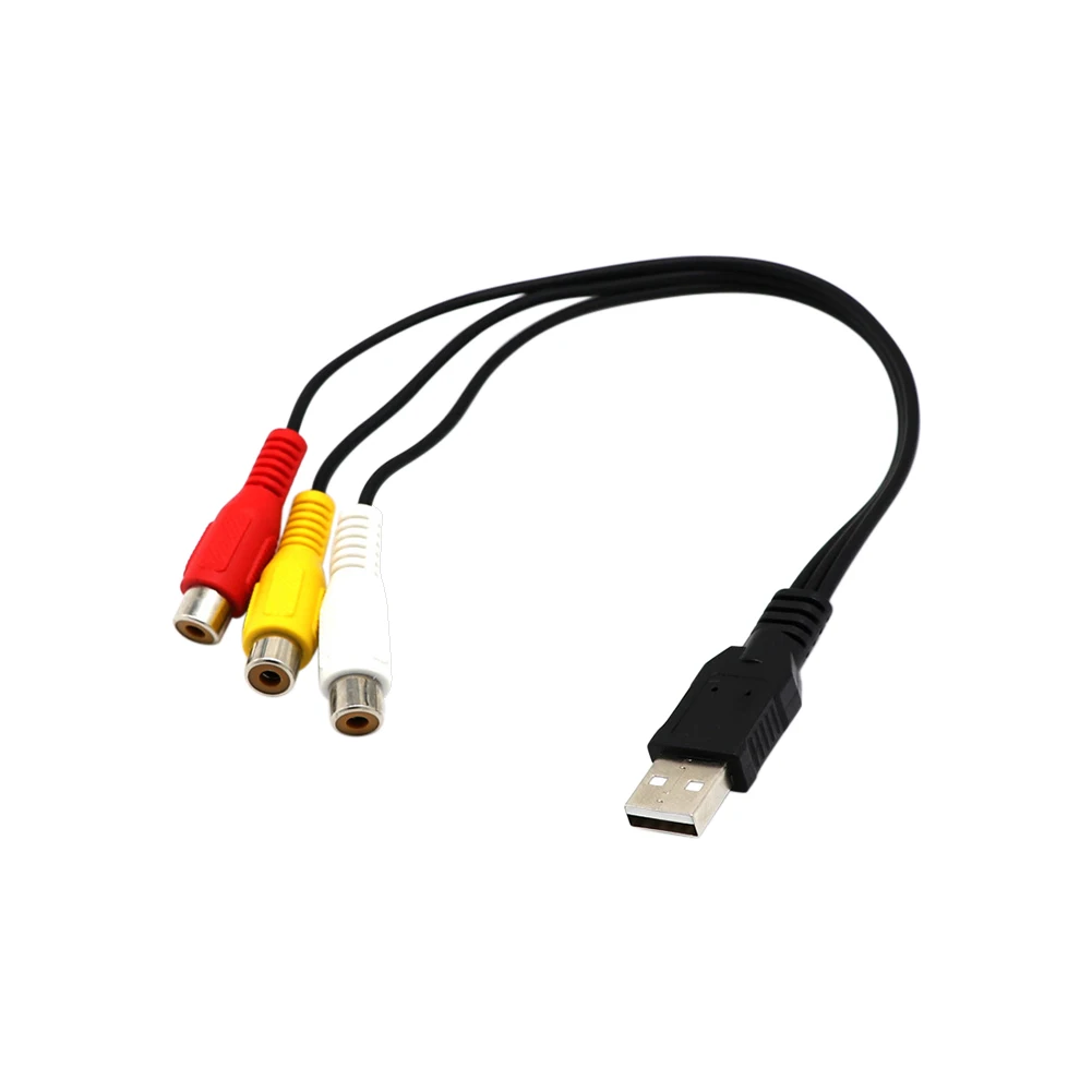 USB штекер 3 RCA Женский адаптер аудио кабель видео конвертер AV патч-корд для HDTV TV SGA998