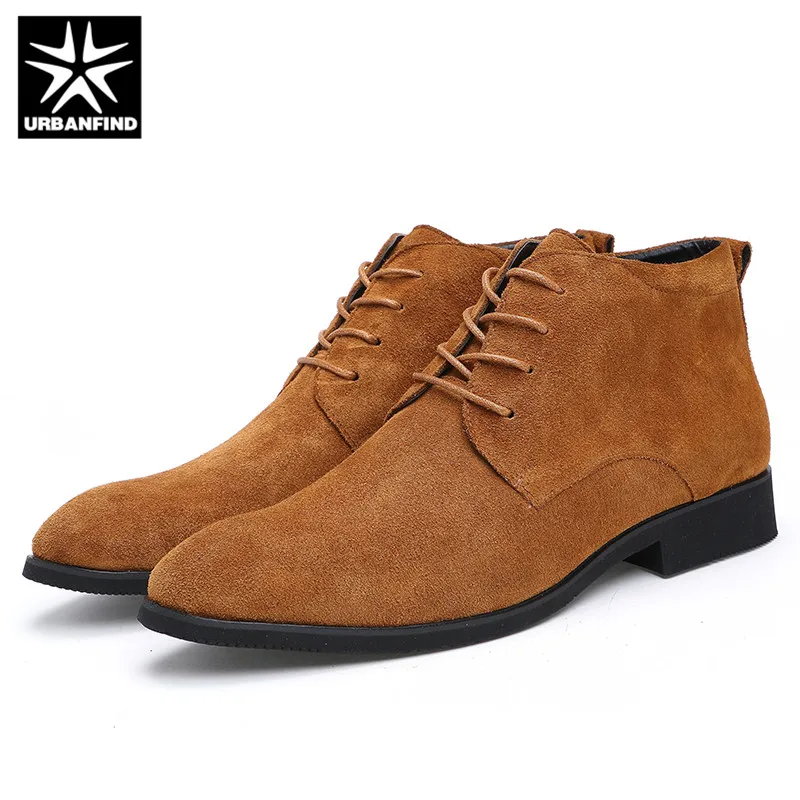 URBANFIND Genuine Leather Men Ankle Boots Breathable High Top Shoes Outdoor Casual Winter Homme | Обувь