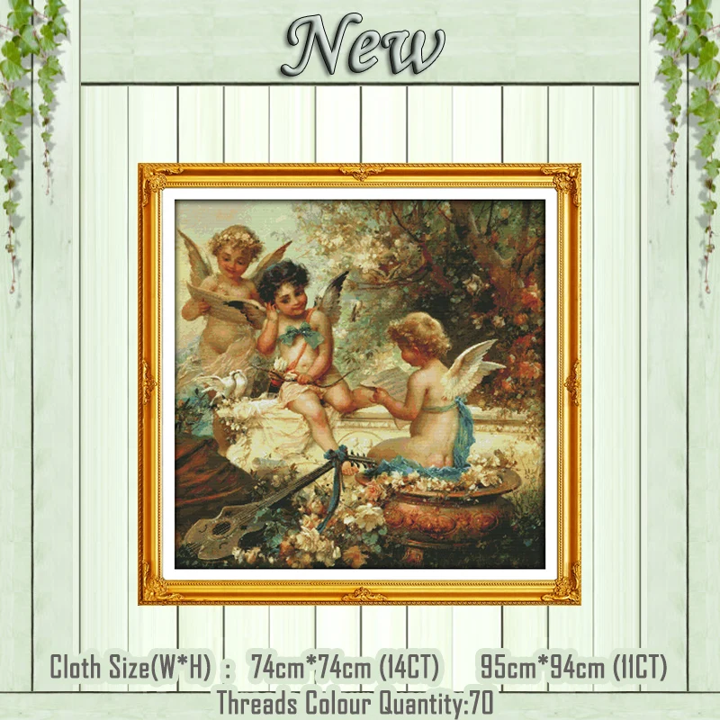 Картина Cupid cherub and dove рассчитана на холст DMC 11CT 14CT наборы Сделай Сам Набор для