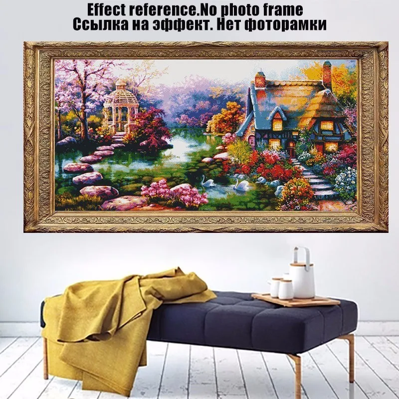 Полностью Алмазная декоративная вышивка 5D DIY крестиком пейзаж Сад дача