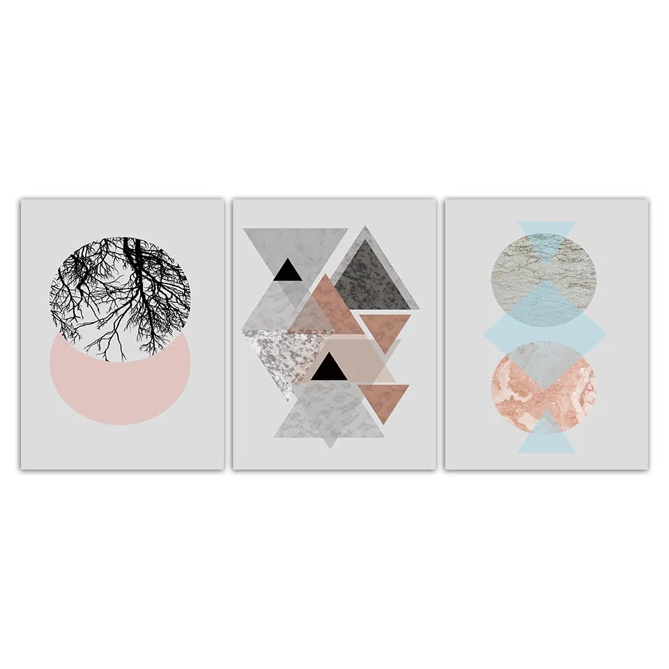 

Nordic Style Wall Pictures Minimalist Art Vintage Abstract Geometric Poster Print Scandinavian Canvas Painting No Framed