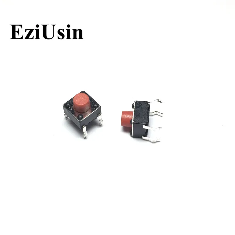 EZiUsin 6*6*6 Красная головка микропереключателя с сенсорной кнопкой, цифровым электронным обслуживанием, PCB-клавиатурой для создания Arduino.
