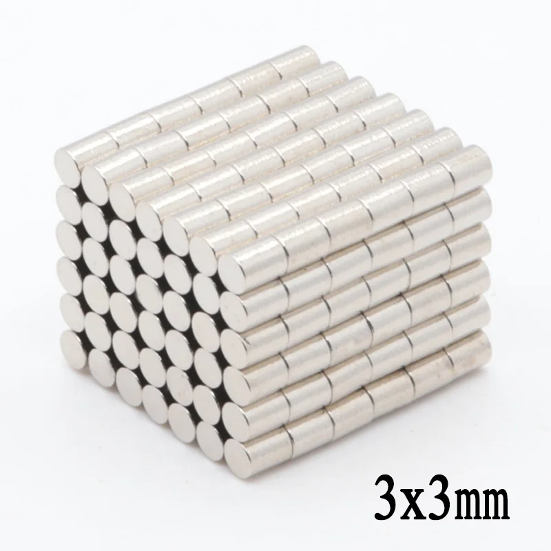 

1000pcs 3x3mm N35 NdFeB Mini Super Strong Powerful Neodymium Magnet Round Rare Earth Permanent Magnets 3*3mm
