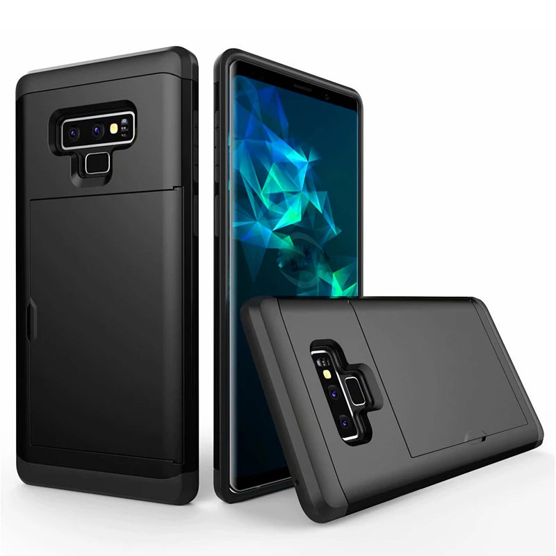 Для Samsung Galaxy S8 S9 S10 плюс Lite Примечание 8 9 слайд-кошелек карты Слоты держатель чехол для iPhone 6 6 S 7 8 Plus X XS MAX XR крышка