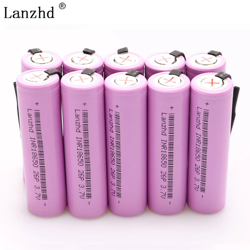 Перезаряжаемая батарея INR18650 18650 для аккумуляторов li ion 20A разряд 2600mAh 3 7 V + DIY