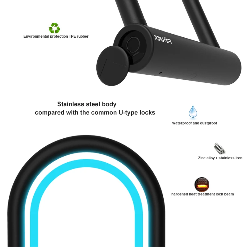 Fipilock FL-U10 Smart считыватель отпечатков U замок Портативный раздвижные двери замок, дверная ручка подставки-держатели для портативных устройств замок висячий замок слот