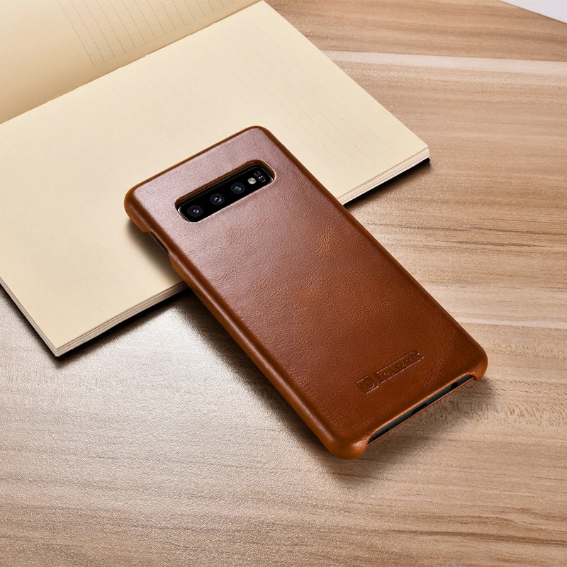 ICarer чехол для Samsung S10 Plus Винтажный из натуральной кожи с закругленными краями и