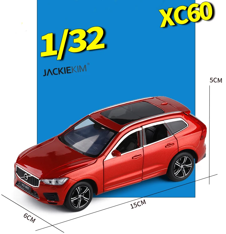 1:32 VOLVO Все новые XC60 SUV внедорожный автомобильный Металлический Игрушечный Автомобиль со звуком светильник вытяните назад автомобиль для детей игрушки