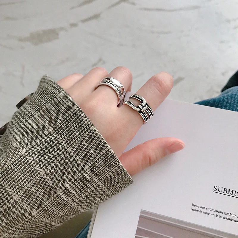 Оригинальное винтажное многослойное/рядное кольцо из стерлингового серебра 925