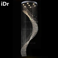 staircase chandelier modern minimalist led crystal chandelier long duplex villas rotating large living room lamps idr 0006
