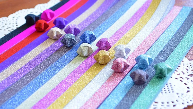 60 шт./лот складной набор удача оригами радуга чистый цвет жемчуг блестящая бумага