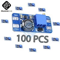 100pcs mt3608 dc dc converter for arduino board boost booster max output 28v 2a power apply module power step up module