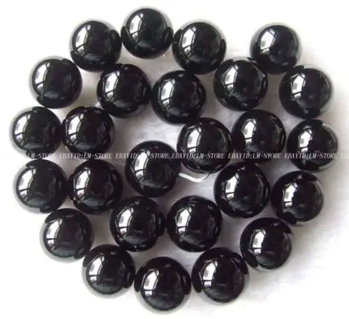 16mm AAA 2 мм 3 мм 4 мм 6 мм 8 мм 10 мм 12 мм 14 мм 16 мм 18 мм 20 мм черные круглые бусины из оникса 15" - Цвет: 16mm