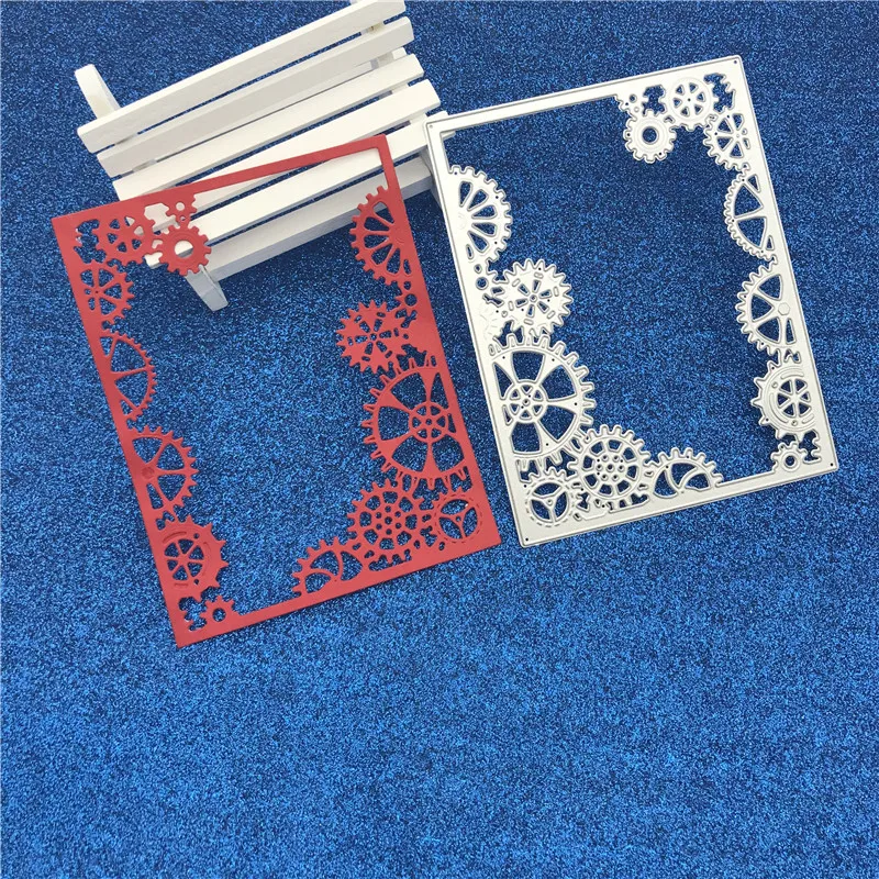Квадратный в форме шестерни металлические режущие штампы трафарет для DIY