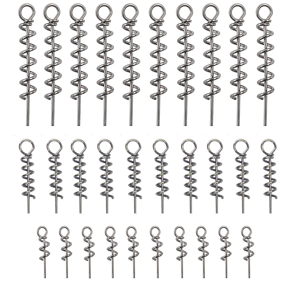 Hyaena 20pcs/lot Assist Soft Baits Hook Lures Pin Spring Twist Fixed Lock Screw Dagger Tools Fishing