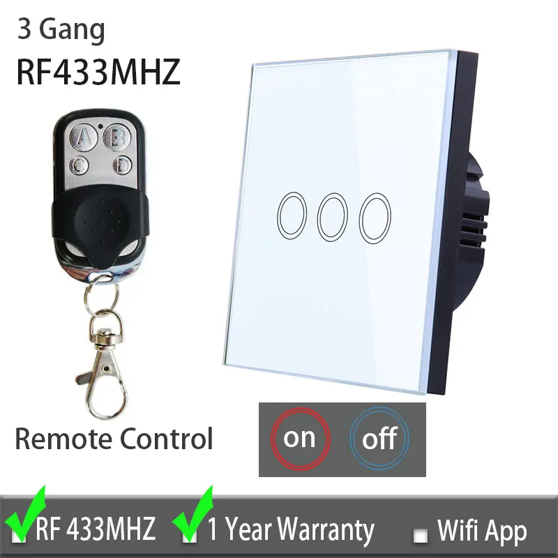 3 gang set C rf Сенсорный переключатель Vhome, EV1527 433 МГц панель сенсорного переключателя для умного дома, стандарт ЕС/Великобритании, Wi-Fi управление, приложение Ewelink, умная настенная панель - Цвет: 3 gang set C rf