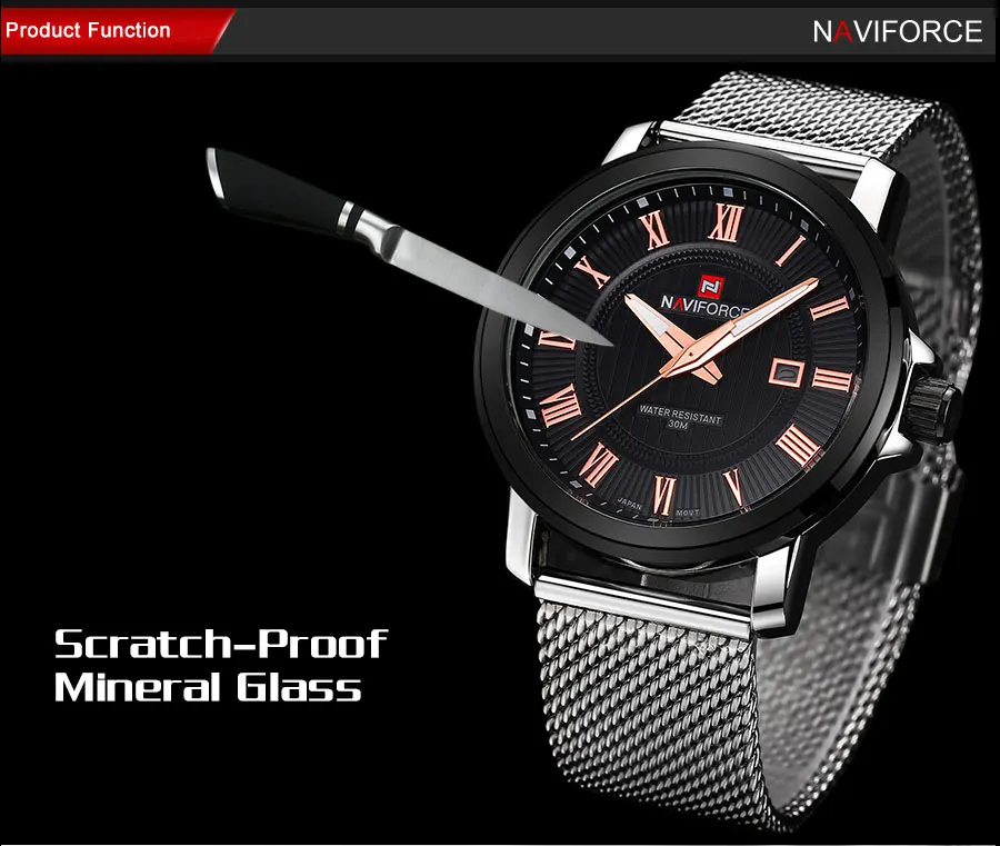 NAVIFORCE Роскошные Брендовые Часы мужские с сетчатым ремешком аналоговые кварцевые часы с датой повседневные часы мужские наручные часы Relogio Masculino Montre Homme